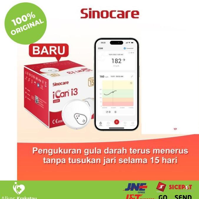 Sinocare iCan i3 Alat Cek Gula Darah Tanpa Tusuk Jarum / CGM / 15 Hari Berkelanjutan