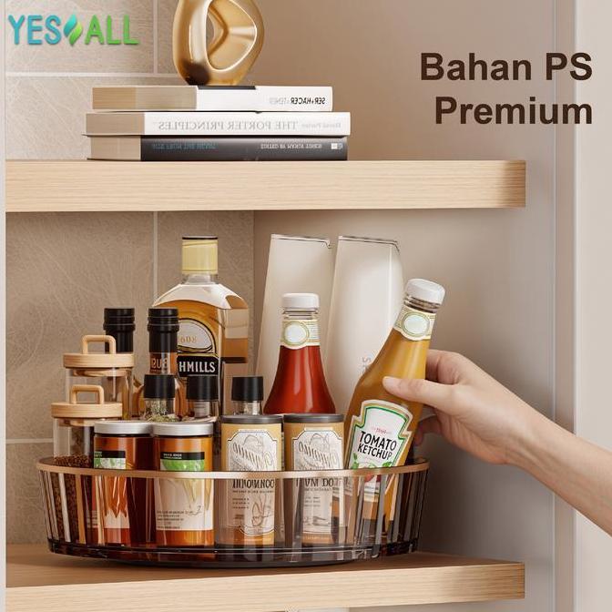 Instancodbisa- Yesall 25Cm Aesthetic Tray Rak Kosmetik Putar 360 - Tempat Make Up / Minum / Skincare