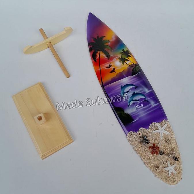 ] Hiasan meja papan surfing 40cm pajangan miniatur papan selancar dekorasi bali