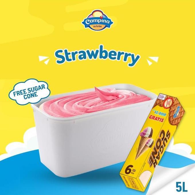 Campina 5 Liter Strawberry - Es Krim