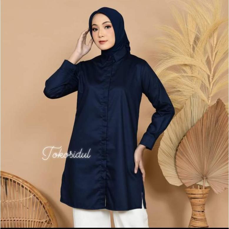 DISKON TUNIK SANTRI PUTRI/TUNIK WARNA PUTIH/TUNIK TOYOBO PREMIUM/BAJU TUNIK WANITA/KEMEJA TUNIK