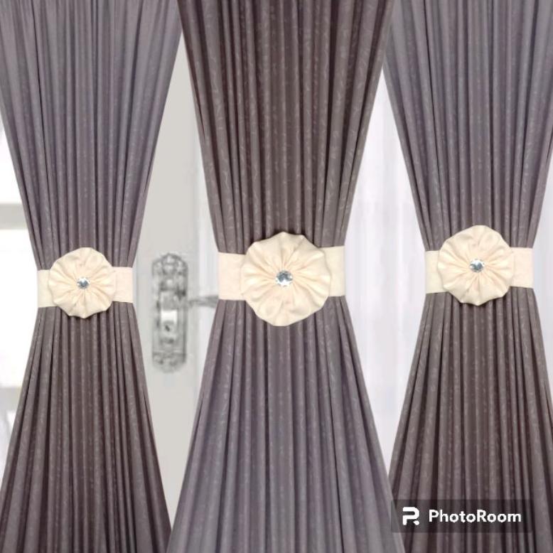 Tahan Lama  Gorden Embos Jendela Minimalis Kupu2 Ikat Tengah Hordeng Model Baru