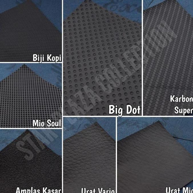 DV156 - Bahan Kulit Jok Motor Tebal / Kulit Oskar Sintetis Hitam Meteran Murah
