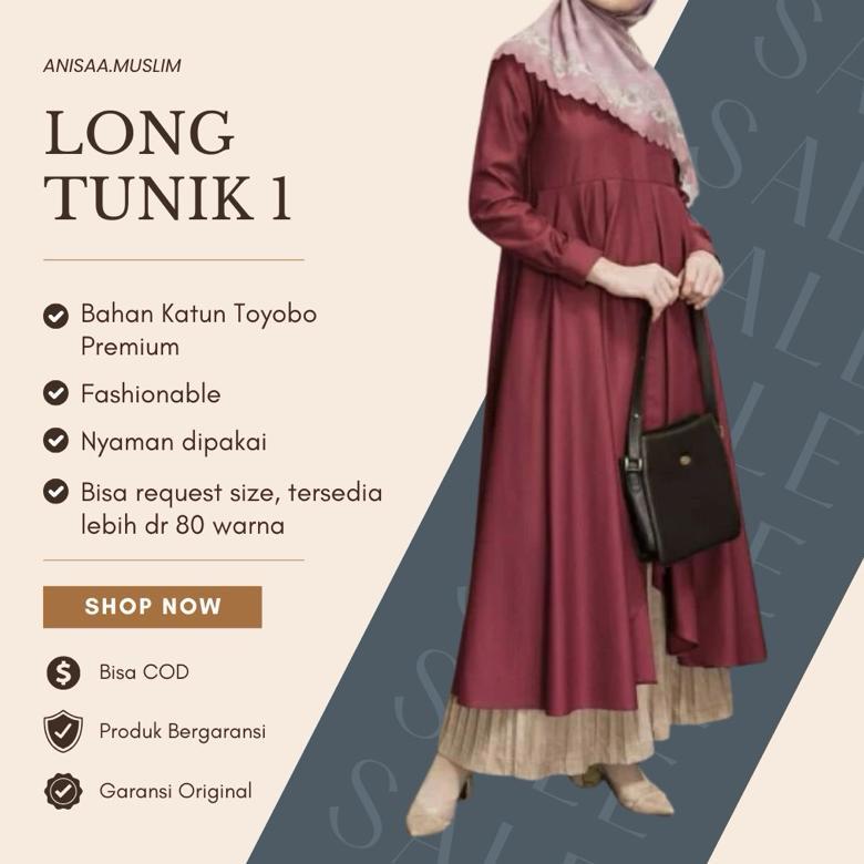 FREE ONGKIR BAJU ATASAN WANITA TERBARU LONG TUNIK PANJANG TUNIC KATUN TOYOBO PREMIUM PUTIH HITAM MAR
