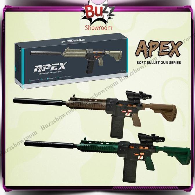 mz_fiktra - mainan anak tembakan apex ksl-416 pubg soft bullet gun m416 hk416
