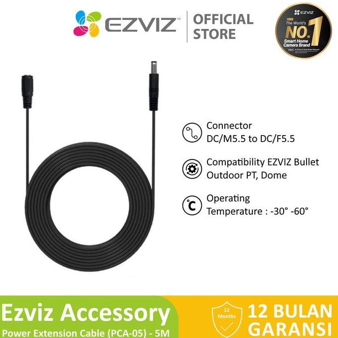 Instancodbisa- Ezviz Power Extension Cable For Security Ip Camera Cctv