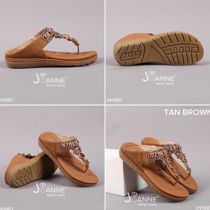 Terpopuler- Joanne Sandal Shoes Sepatu Wanita Jn1987 Black