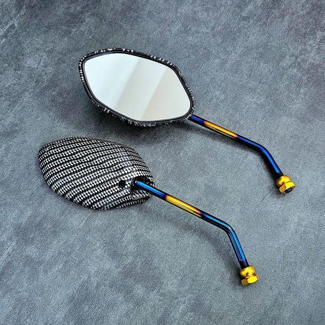 DR289 >> Spion Carbon Twotone Panjang Pendek Variasi Honda Beat FI Vario 125/150 Scoopy Universal  M