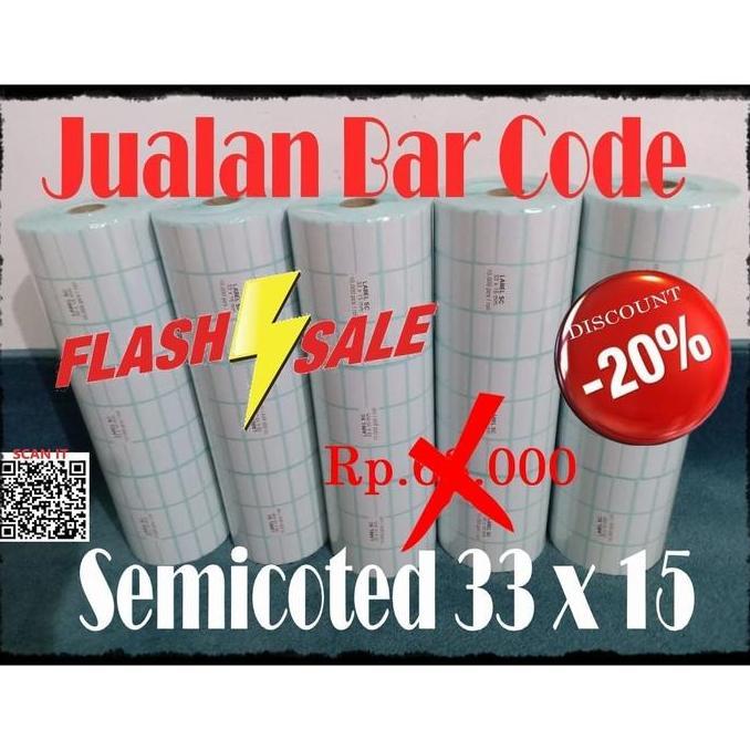 LABEL 33 X 15 (3 LINE) KERTAS STICKER LABEL SEMICOATED 33x15