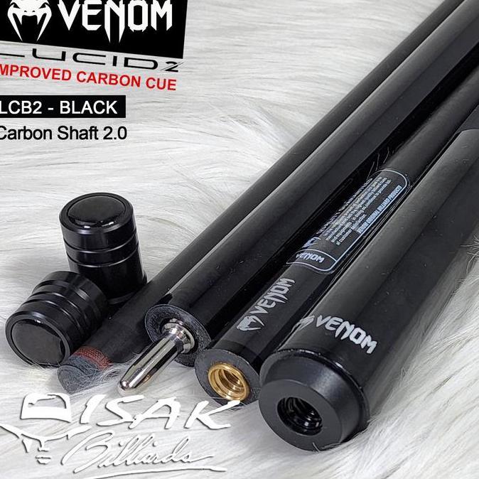 Venom Lucid Carbon LCB Black Cue Uniloc Low Deflection Stick Billiard