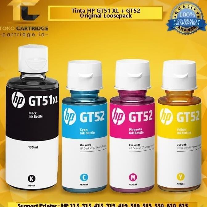 Tinta Refill HP GT52 GT51XL GT53 GT51 GT 51 52 53 Original Loosepack