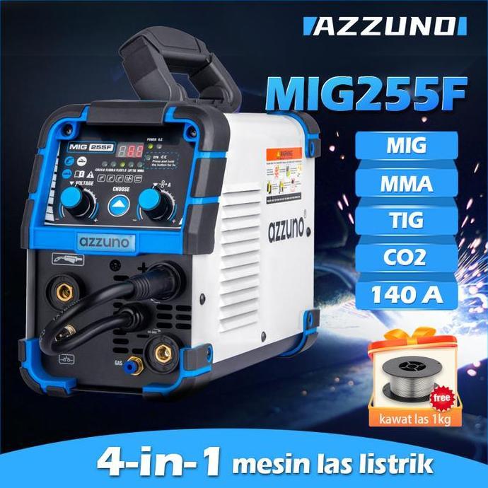 NAGASWARA.ID - AZZUNO MESIN LAS TIG ARGON OTOMATIS MMA/CO2 GAS/TRAFO LAS MIG 4 IN 1 MESIN LAS LISTRI