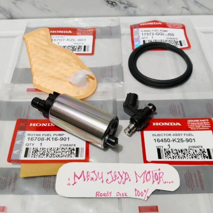 Peket 4Aitem Rotak K16+Injektor K25+Filter Fuel Pump Kzl+Oring Beat Fi Scoopy Fi Spacy Fi Beat Pop V