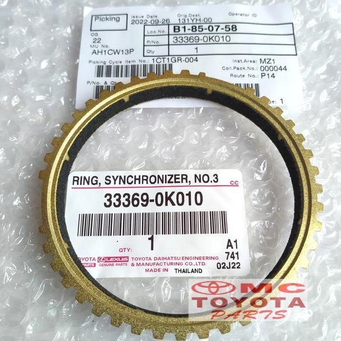 :::::::] Ring Synchronizer (Sinkromis) Gigi 3 Innova Fortuner Hilux 33369-0K010