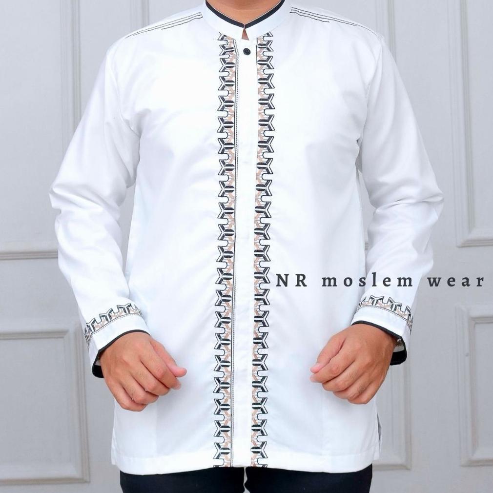 ORIGINAL BAJU KOKO PUTIH DEWASA TANGAN PANJANG  / KOKO ARRAHMAN PANJANG / BAJU KOKO KATUN ADEM KODE 
