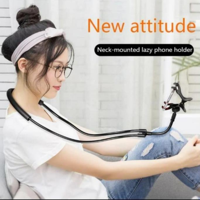 NAGASWARA.ID - LAZY NECK PHONE HOLDER/LAZY NECK POD/HOLDER LEHER/LAZY HANGING NECK MEJA