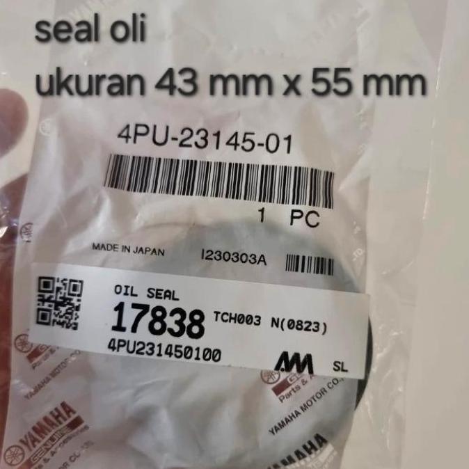 Seal oli shock depan Suzuki GSX 750 1000 1100 1300 R Hayabusa as 43 mm x 55 mm