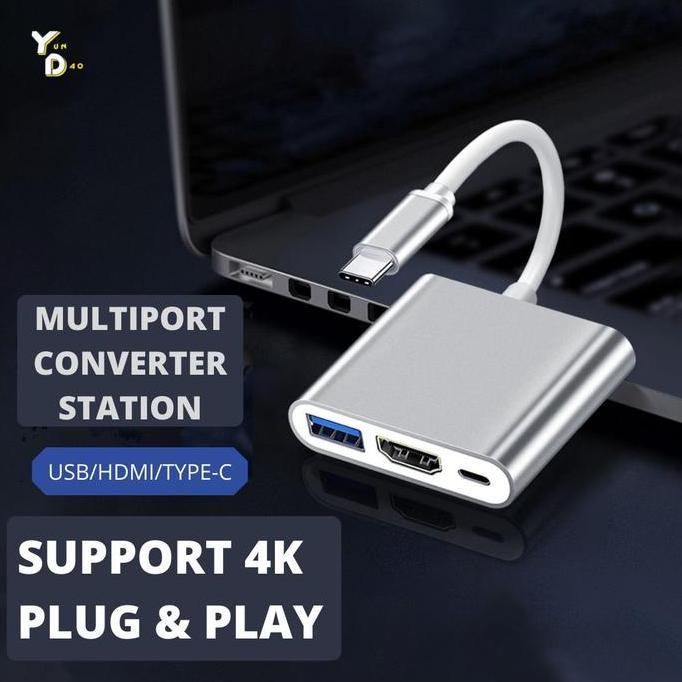 Adapter USB C 3.1 Multiport HDMI USB 4K HD Converter Connector Mac HP
