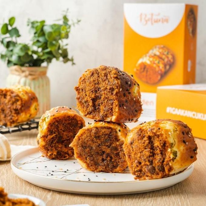 Botuna Indonesia Beef Golden Floss / Roti Abon Gulung Khas 6 Pcs Isi Abon Sapi Original & Spicy Tekn