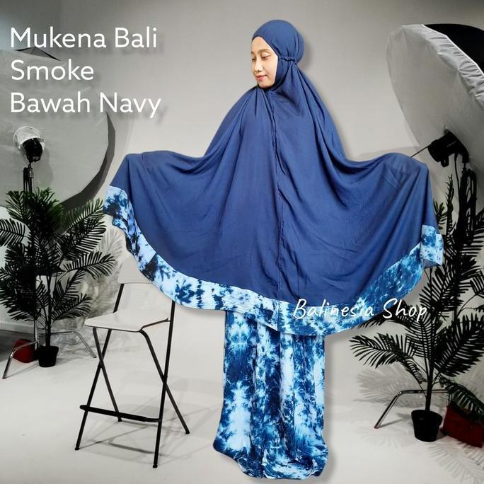 Mukena Wanita Katun Rayon  Atasan Polos Bawahan Motif