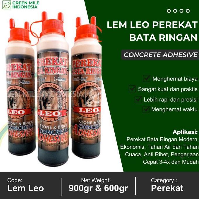 Lancarjaya- Lem Leo Bata Ringan (600 G) Adhesive Perekat Bata Ringan Putih Hebel Tempel Roster Gypsu