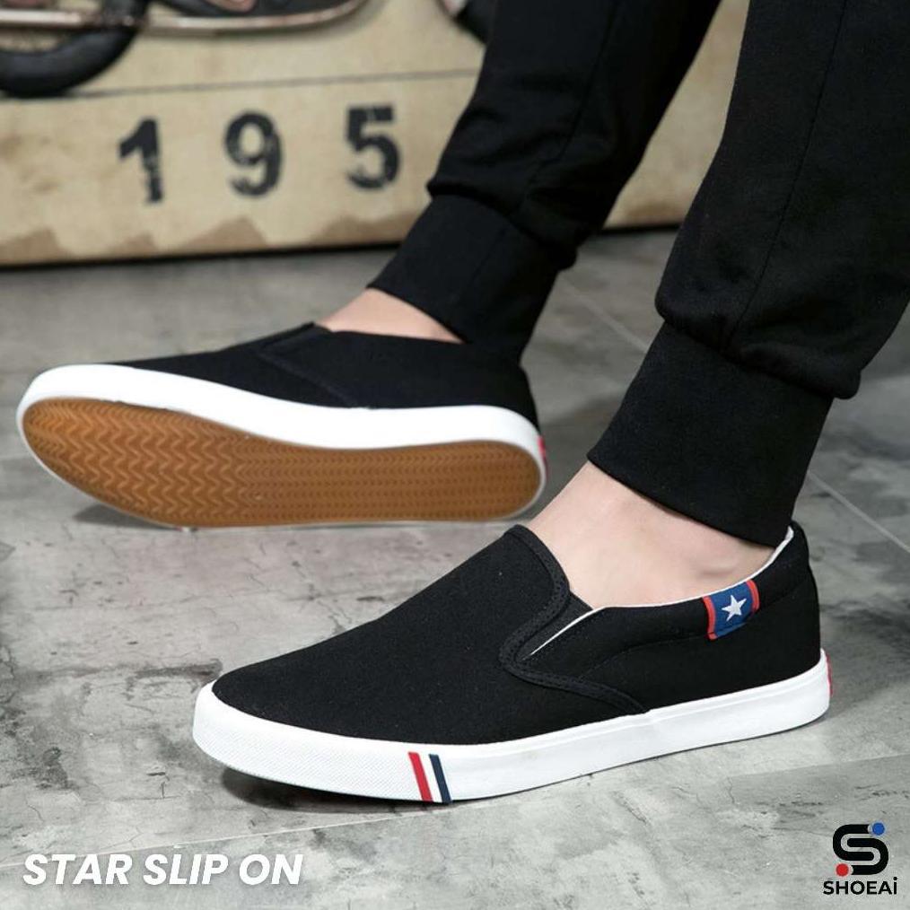 OFFICIAL SHOEAI Star Slip On Sepatu Kasual Pria Wanita Trendy Sol Karet