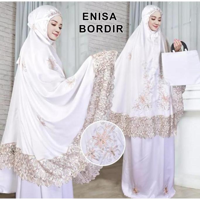 DA83 >> mukena enisa bordir Mukena Luna Maya Dewasa Renda Bordir Terbaru 2020