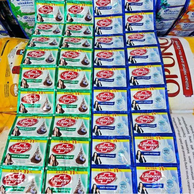 Berkilau- 5 Renceng - Lifebuoy Shampoo Lifebuoy Lifebouy Shampo Rencengan Sachet