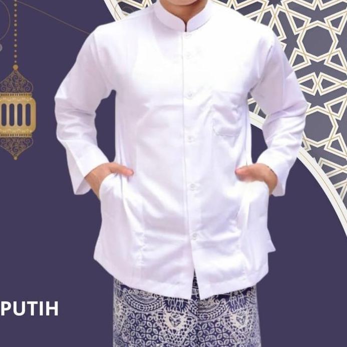BEST SELLER BAJU KOKO MODEL HABIB HAIBAH AMMU WARNA PUTIH POLOS TERSEDIA UKURAN JUMBO XXXXL BAJU KOK