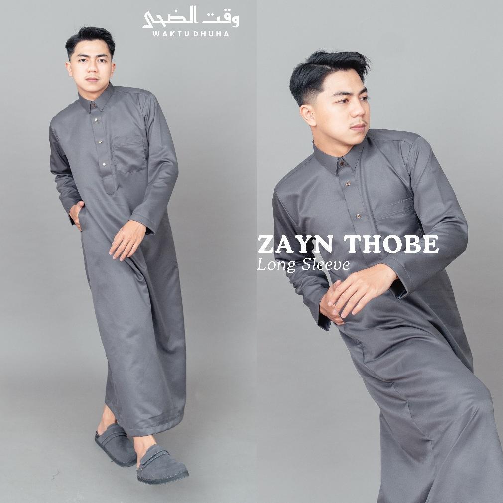 ORIGINAL WAKTU DHUHA - ZAYN THOBE GAMIS SAUDI COWOK KERAH KEMEJA BAHAN LEMBUT PREMIUM