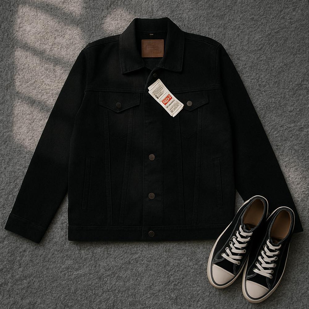 FAVORIT GRS.CO JAKET JEANS PRIA DENIM KERAH SELETING PREMIUM JUMBO