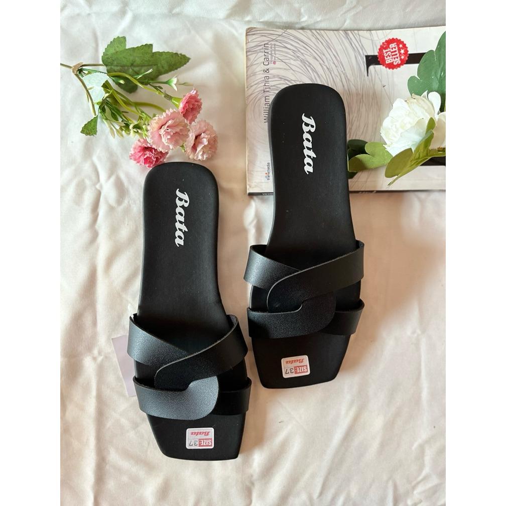 TERBARU Sandal Selop teplek Wanita Bata  Elegan modis anti slip Sandal Flat kekinian cantik viral - 