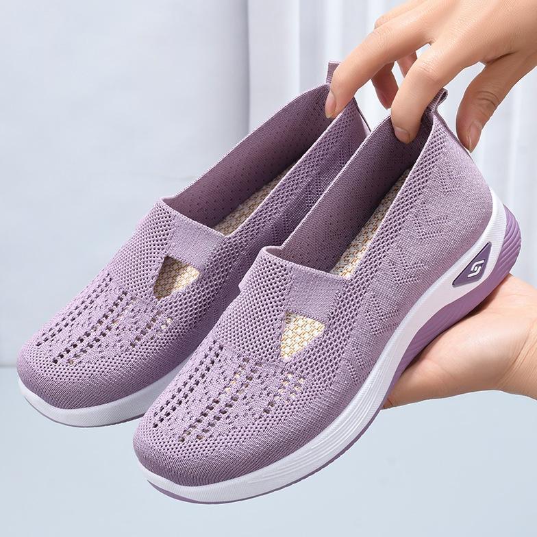 EXCLUSIVE SOLWAY [14 WARNA] SEPATU WANITA SEPATU FLAT CEWEK RAJUT SLIP ON TAHAN AIR BERPORI SOL KARE