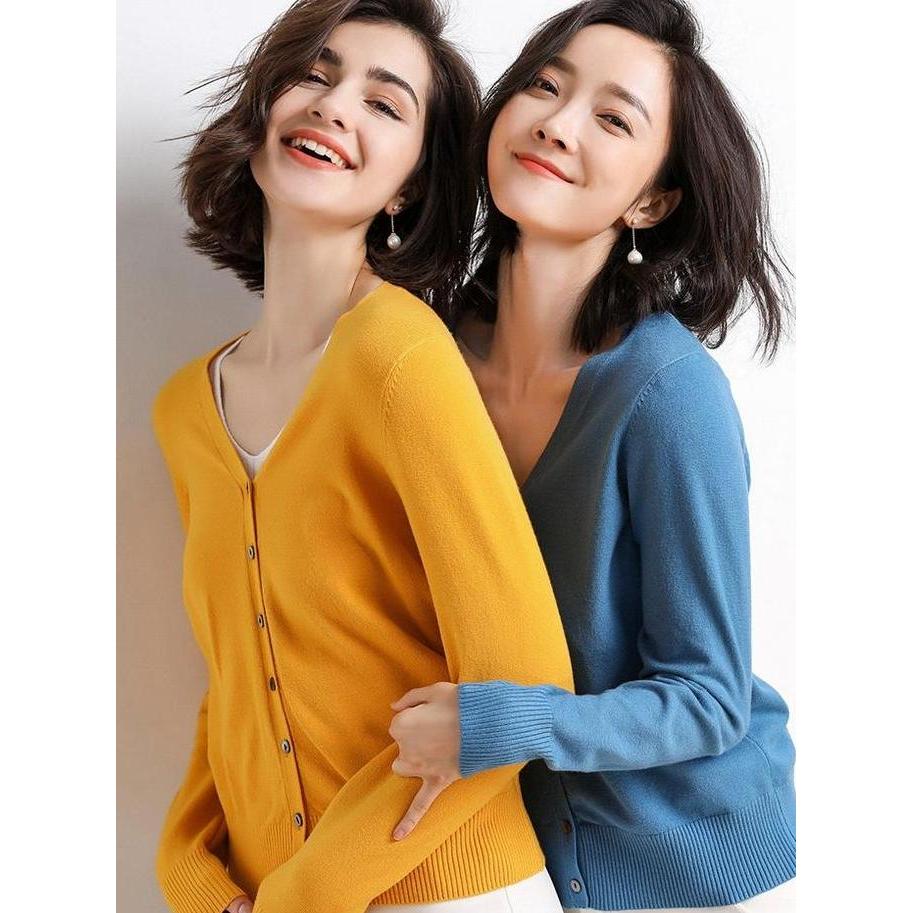 DI1 - Kardigan Pastel Semi-Rajut Premium Import / Cardigan Cewek / Wanita Lengan Panjang Kancing