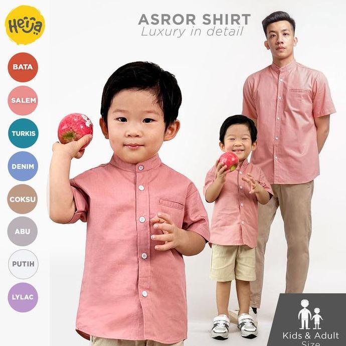 DB209 - KEMEJA KOKO ANAK Lengan Pendek-Warna PINK SALEM PEACH - ASROR SHIRT