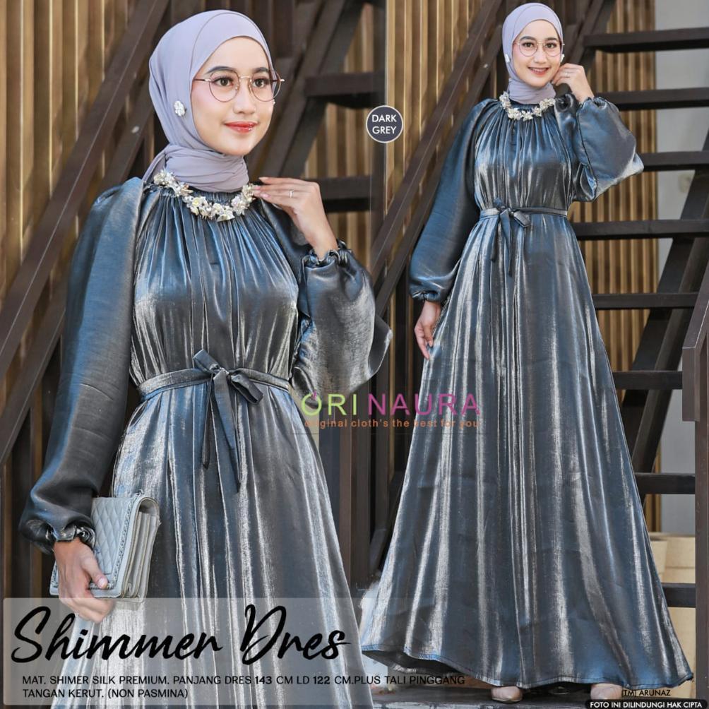 Shimmer Dress Shimmer Dres Silk Premium Gamis Muslim wanita Original Orinaura