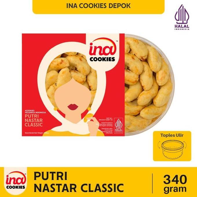Ina Cookies Putri Nastar Classic Kue Kering Premium Nastar Isi Selai Nanas Tanpa Topping Keju Kemasa