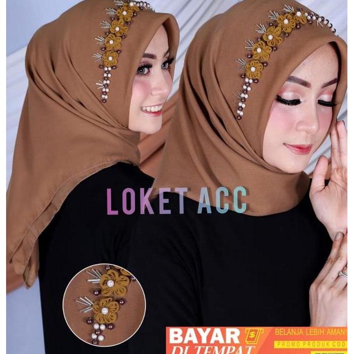 DA26 - SEGI EMPAT PAYET BANDO BUNGA /HIJAB SEGI EMPAT PAYET BANDO BELLA SQURE  / HIJAB BANDO bunga S