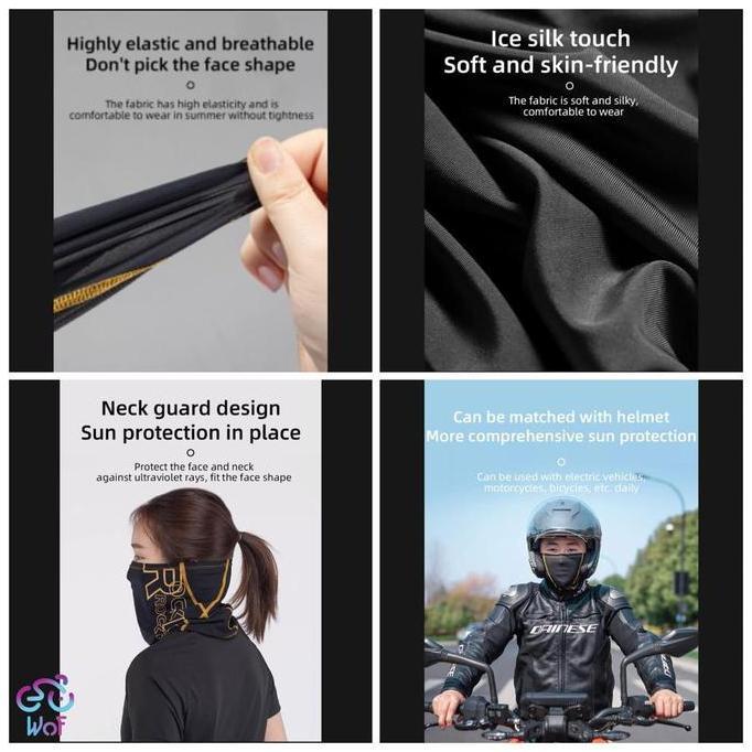 Airspeed- Rockbros Masker Pelindung Wajah Balaclava Slayer Silk Anti Uv Lf8049