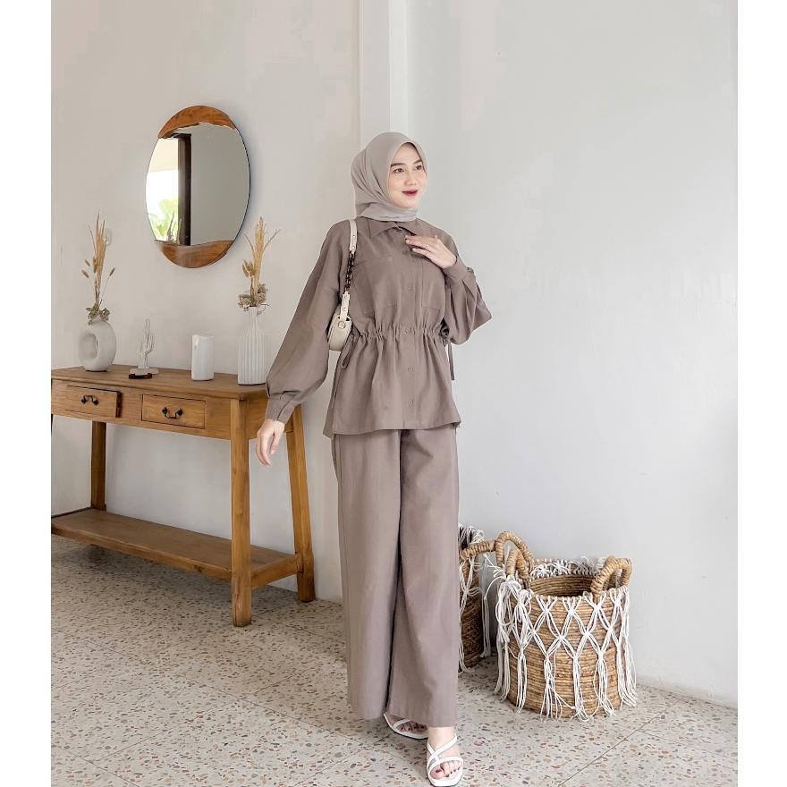 Cottonky Naria Set Linen | Bahan Katun Linen Nyaman