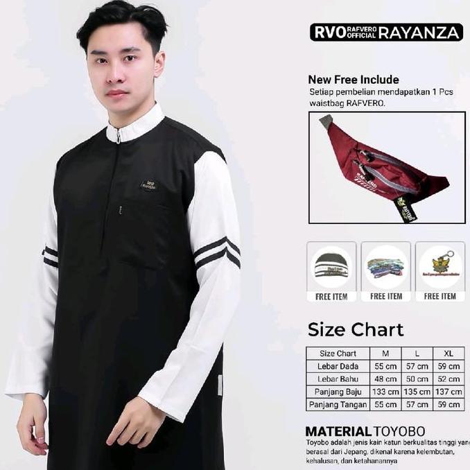 Grosir Jubah Pria Muslim Kombinasi List - Gamis Pria Katun Toyobo - Jubah Remaja Muslim Rayanza Dewa