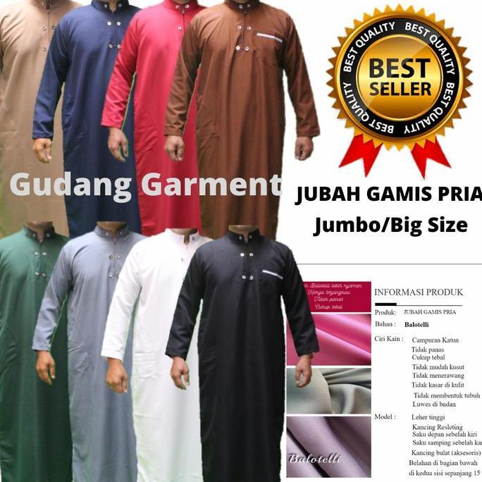 Grosir Toko Garmen Bandung Jubah Gamis Pria Dewasa Big Size Xxxl Baloteli Premium Model Resleting 3 