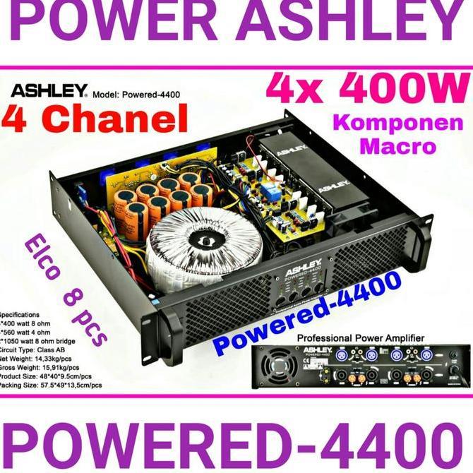 Power Ampli Ashley Powered 4400 Original 4 Chanel 4x 400W 8ohm