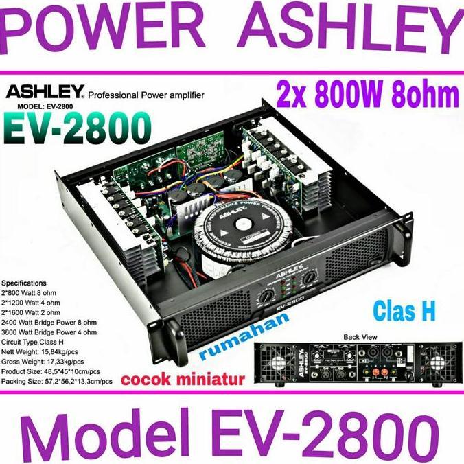 NEW Power ASHLEY EV2800 original ashley ev 2800 murah 2x 800W 8ohm