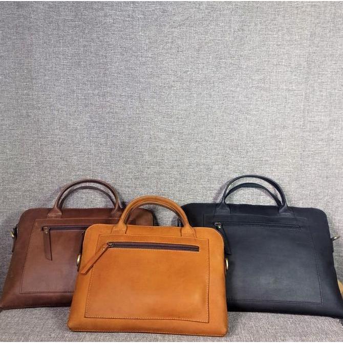 Tas Laptop Slempang Kulit Messenger Bag Genuin Leather Crazy Horse