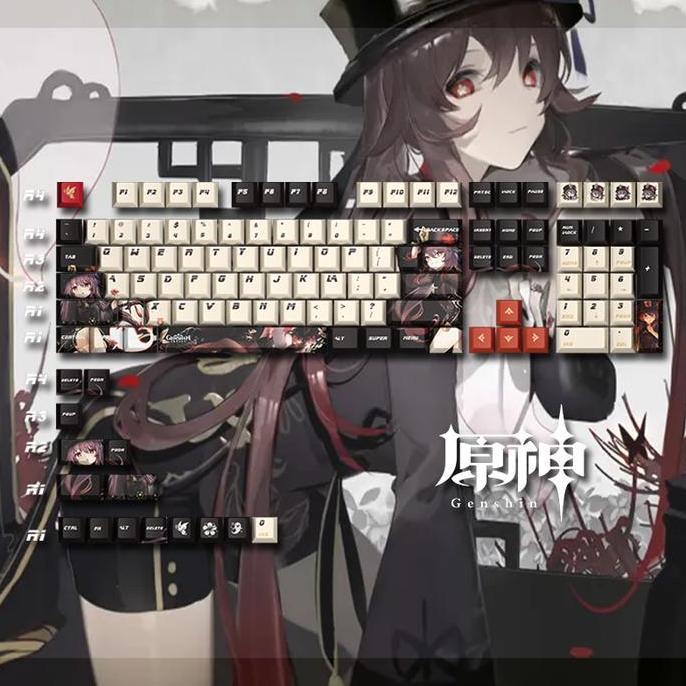 TERBARU - Genshin Impact PBT Keycaps HUTAO/NOELLE/RAIDEN SHOGUN/SHENHE/XIAO