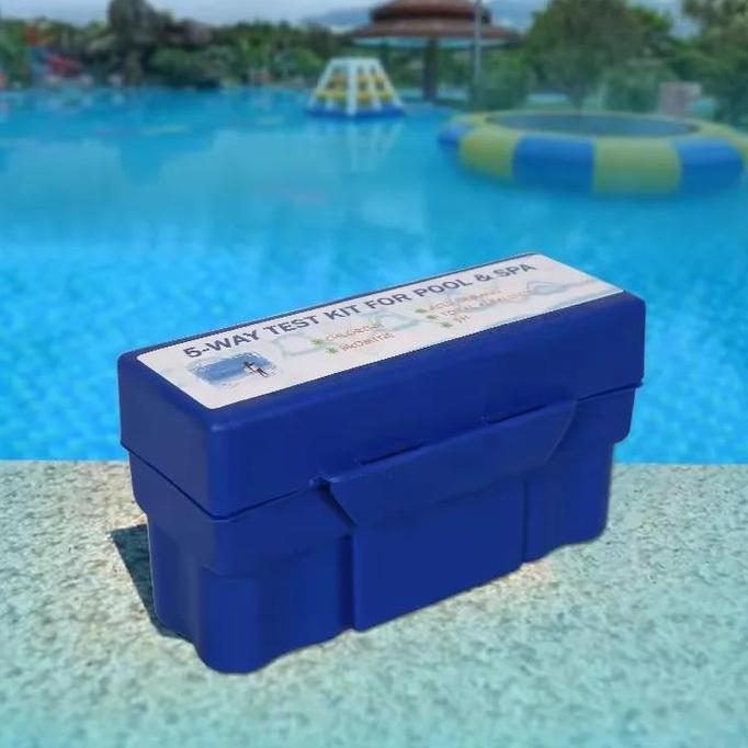 TERBARU - Alat Test Kit Tester Kolam Renang Swimming Pool Water Test Kit 5 in 1 Chlorine pH Acid Tot