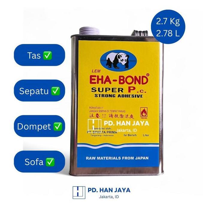 Promo EHA-BOND Super P.C. Lem Eha Bond PC Super 2.7Kg Lem Tas Kulit Sofa Bening Kuningan Daya Rekat 