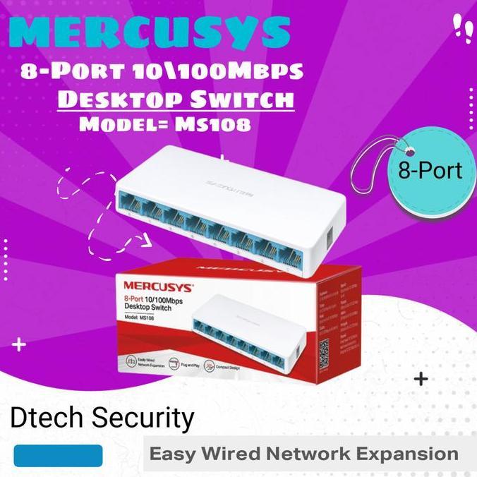 NEW SWITCH HUB 8 PORT 10100Mbps- HUB MERCUSYS MS108  DESKTOP SWITCH 8PORT
