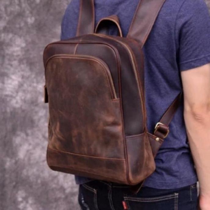 Tas Ransel Kulit Sapi Asli Crazy Horse Medium Backpack